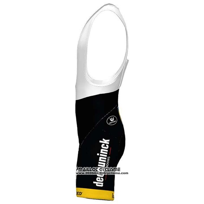 2020 Maillot Ciclismo Deceuninck Quick Step Blanc Jaune Manches Courtes et Cuissard